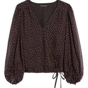 Banana Republic Puff Sleeve Red Heart Wrap Top